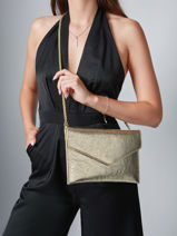 Large Leather Paddock Clutch Bag Etrier Gold paddock EPAD075L-vue-porte